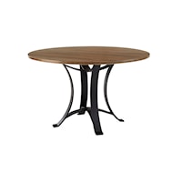 Rustic 48" Round Dining Table with Metal Base