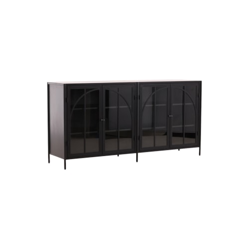 Transitional 4-Door Sideboard with 4 Shelves
