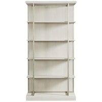 Transitional 4-Shelf Bookcase with Metal Accents