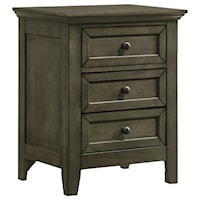 Transitional Night Stand with Three Drawers