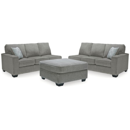 2-Piece Sectional With Ottoman
