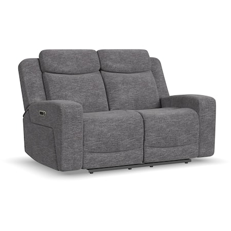 Casual Power Reclining Loveseat with Power Headrest