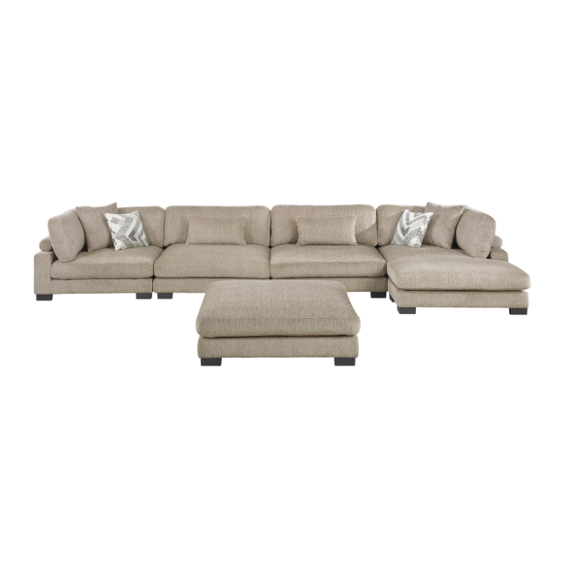 Homelegance Tinley 5-Piece Sectional Sofa with Ottoman