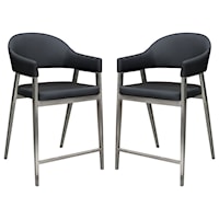 Contemporary Set of Two Modern Counter Height Chairs