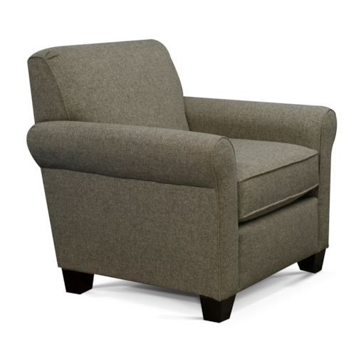Transitional Accent Chair with Rolled Arms
