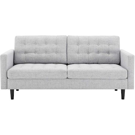 Mid-Century Modern Tufted Fabric Sofa