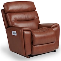Contemporary Power Rocking Recliner with Power Headrest, Lumbar, and USB Port