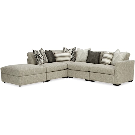 5-Piece Sectional Sofa with Ottoman and RAF Chair