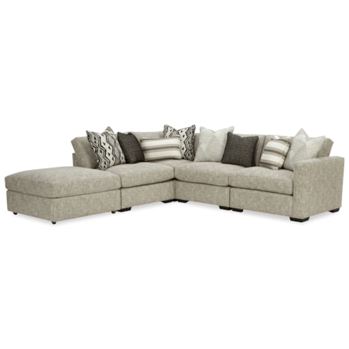 5-Piece Sectional Sofa with Ottoman and RAF Chair