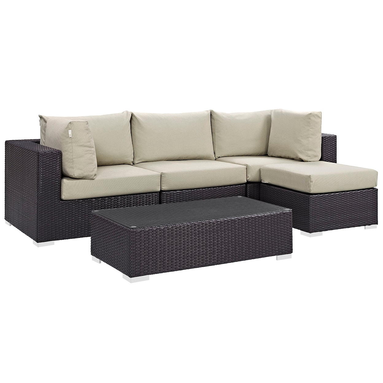 Modway Convene Outdoor 5 Piece Sectional Set