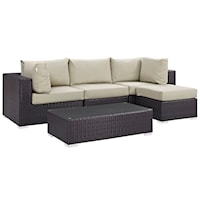 5 Piece Outdoor Patio Sectional Set