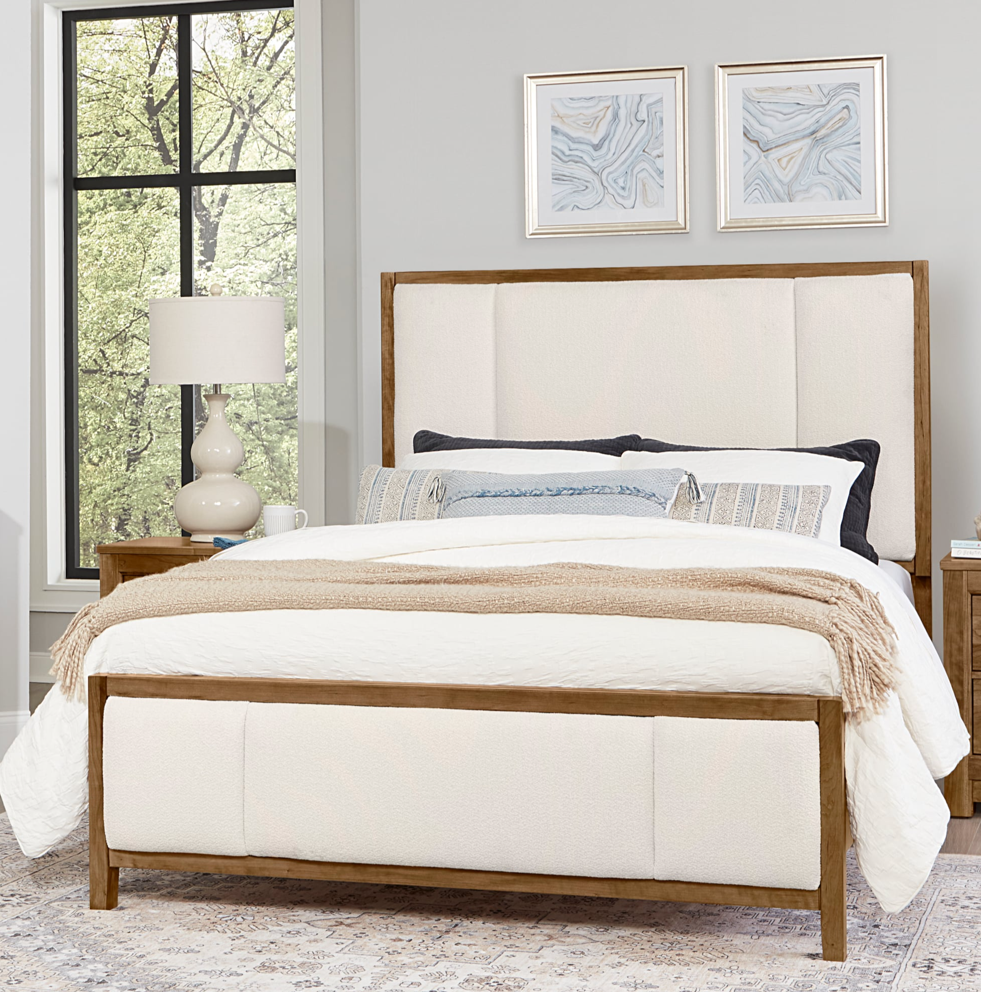 King Upholstered Panel Bed