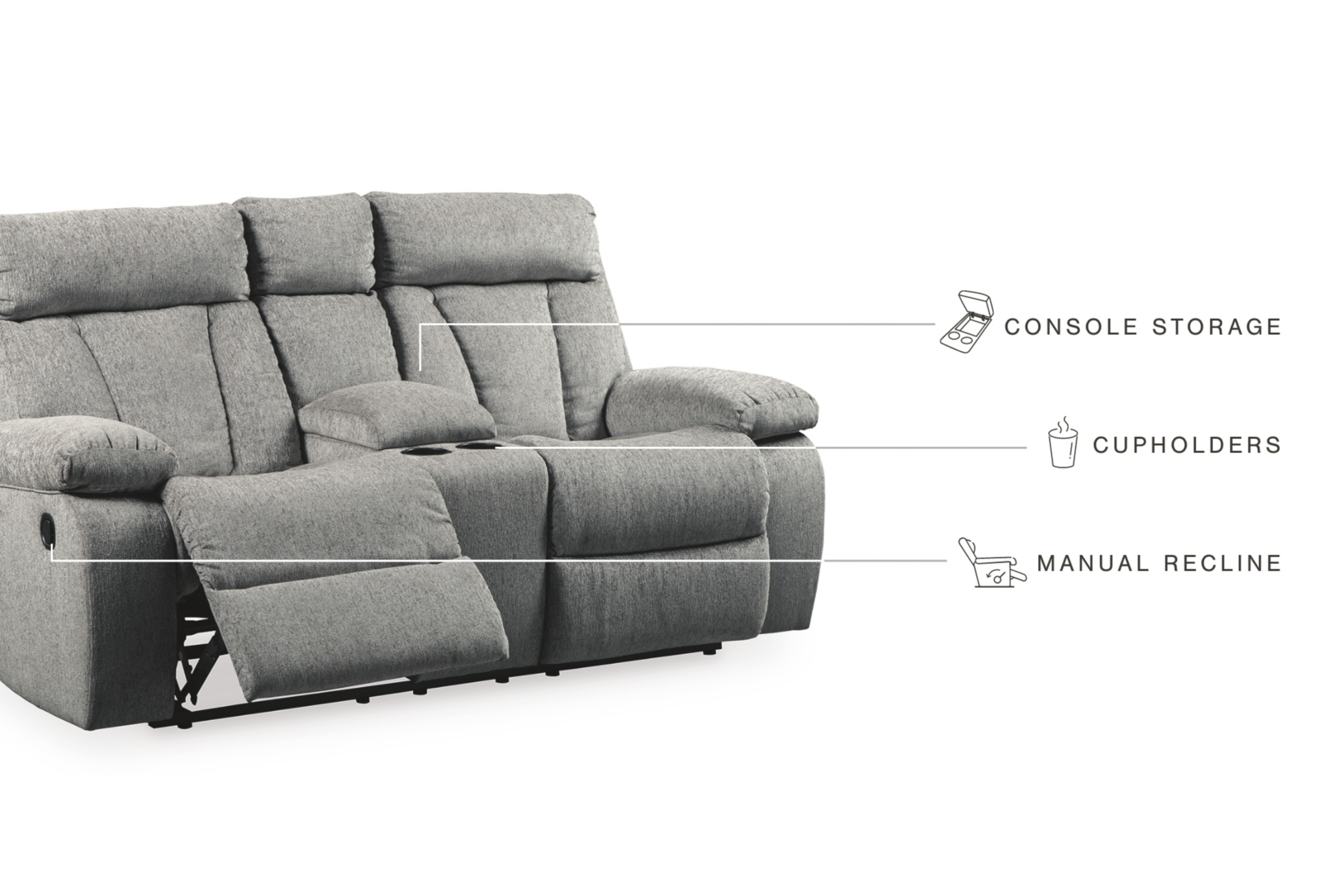 Dbl Rec Loveseat W/Console