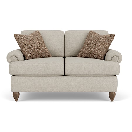 Traditional Loveseat with Rolled Arms