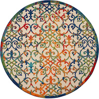 7'10"  Multicolor Round Rug