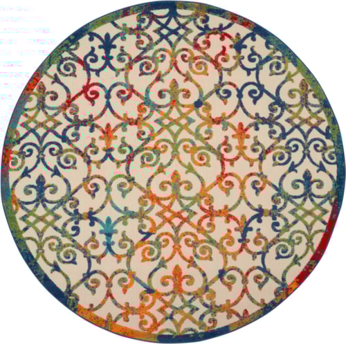 7'10"  Multicolor Round Rug