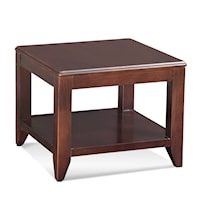 Elements Transitional Cube Ottoman with Wood Top