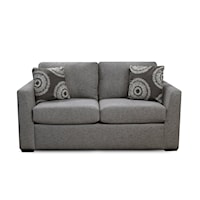 Contemporary Loveseat with Flared Track Arms