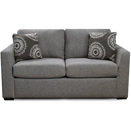 Contemporary Loveseat with Flared Track Arms