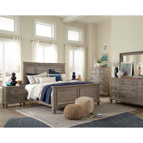 Rustic 5-Piece Queen Bedroom Set with Shutter Headboard