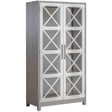 Modern Farmhouse Bunching Display Cabinet with Touch LED Lighting