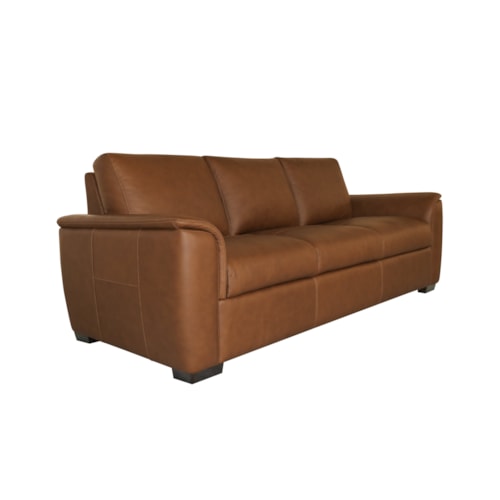 Casual 3-Cushion Sofa with Block Legs