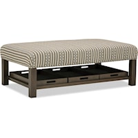 Contemporary Storage Bench Ottoman with Three Storage Trays