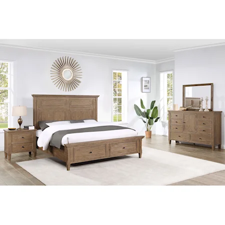 Riverdale Rustic King 4-Piece Storage Bed Bedroom Set