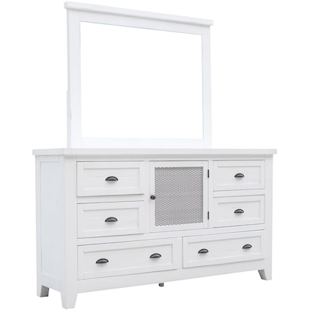 6-Drawer Dresser & Landscape Mirror