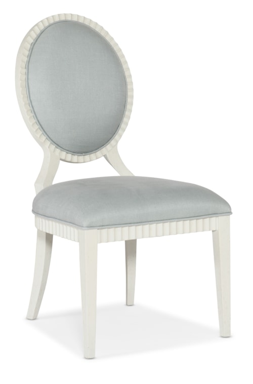 Casual Side Chair with Oval Scalloped Back