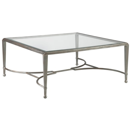 Sangiovese Square Cocktail Table with Glass Top