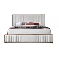 Kaleea Contemporary Upholstered Bed with Channel Tufting - King