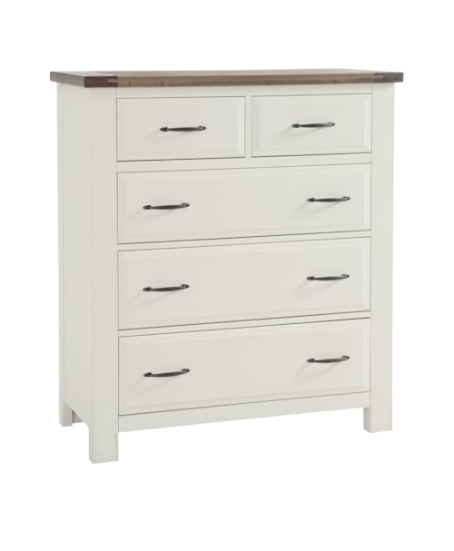 Rustic Farmhouse 5-Drawer Chest with English Dovetail Construction