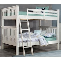 Mission Style Full Over Full Bunk Bed with Hanging Tray