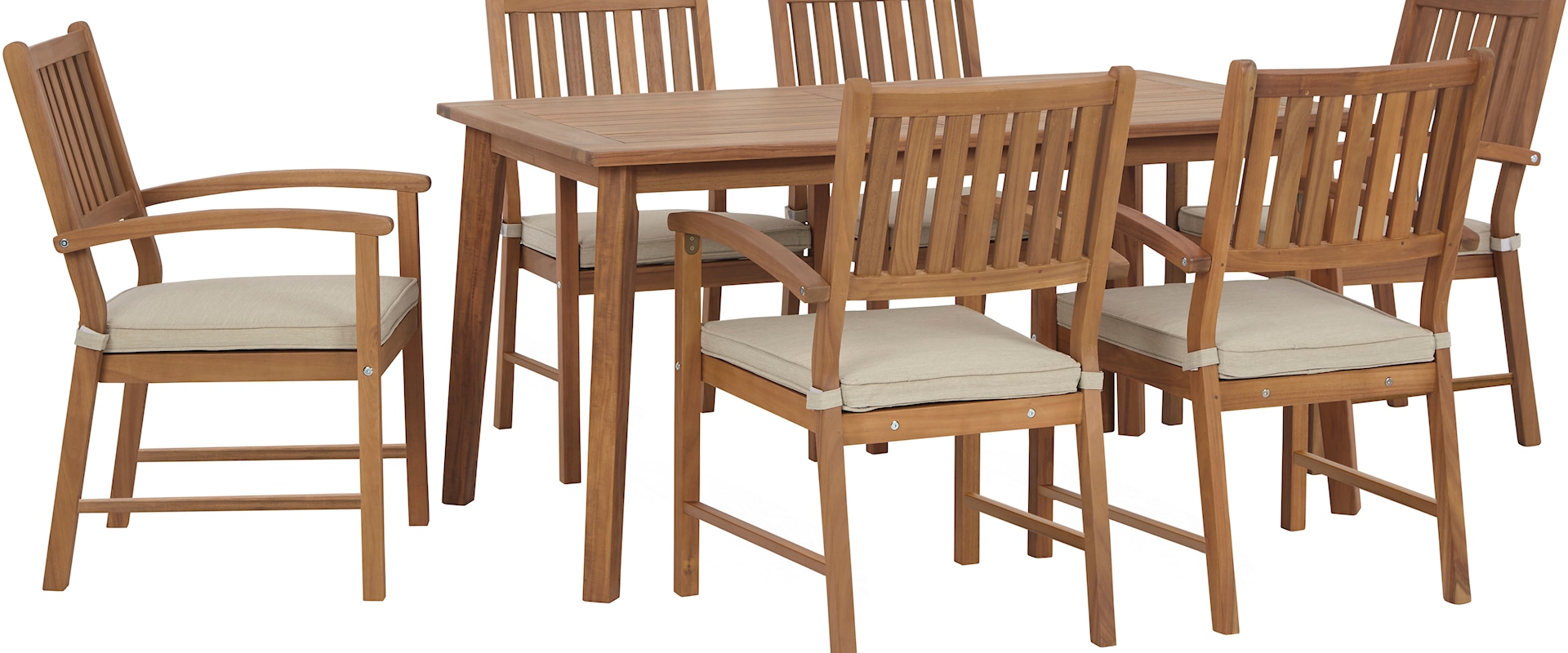Outdoor Dining Table w/ 6 Chairs