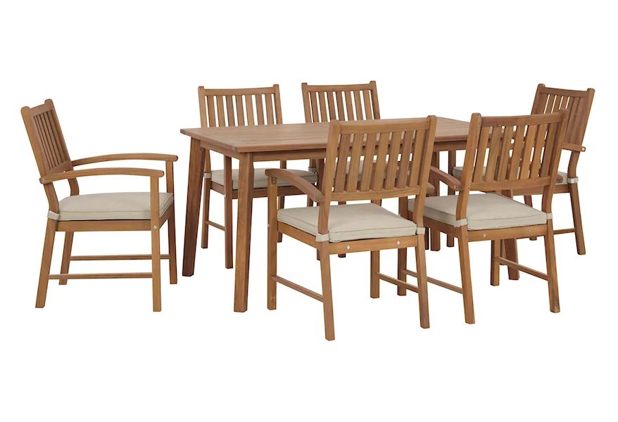 Janiyah Outdoor Dining Table w/ 6 Chairs by Signature Design by Ashley at Zak's Home Outlet