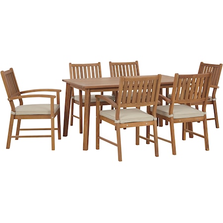 Outdoor Dining Table w/ 6 Chairs