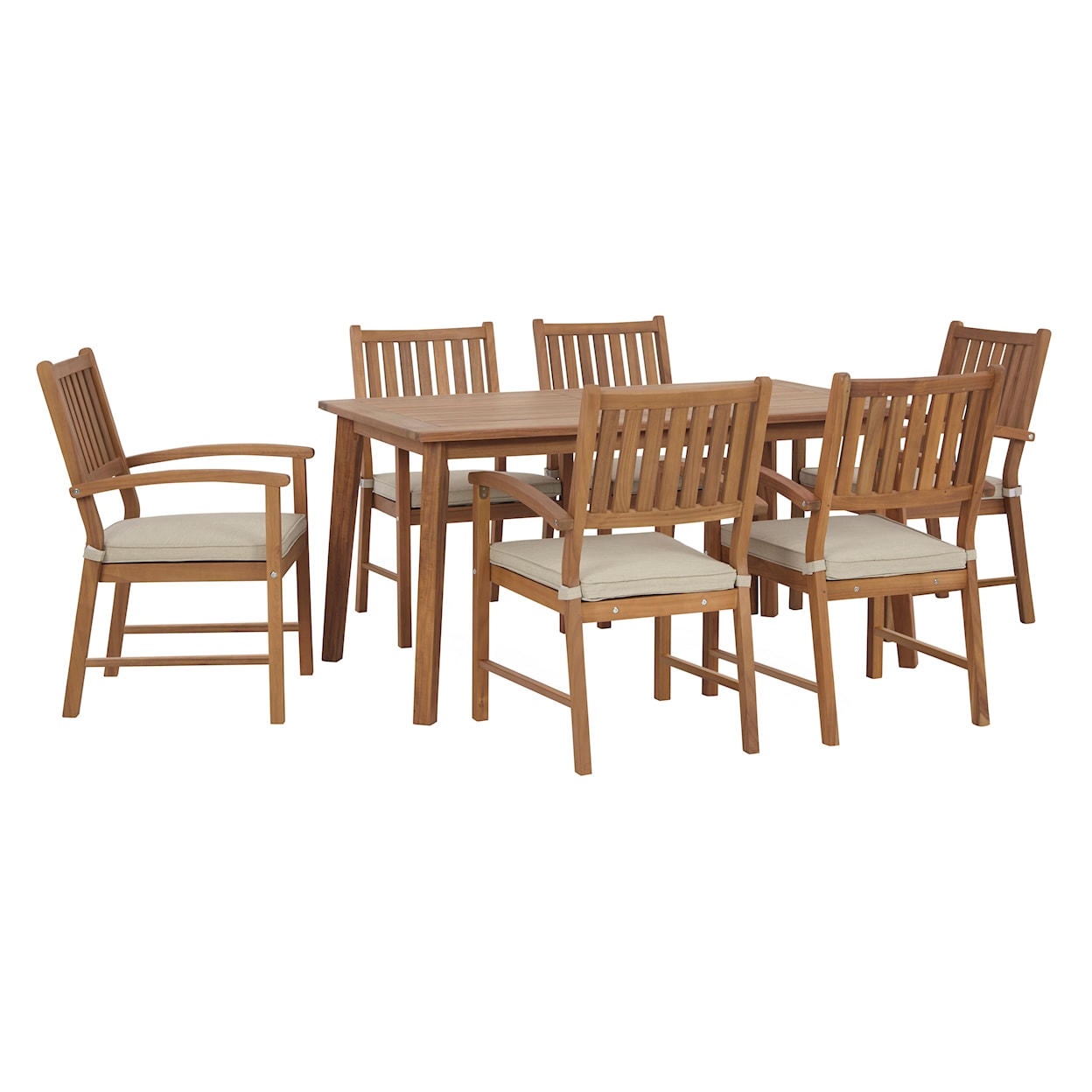 Ashley Furniture Signature Design Janiyah Outdoor Dining Table w/ 6 Chairs