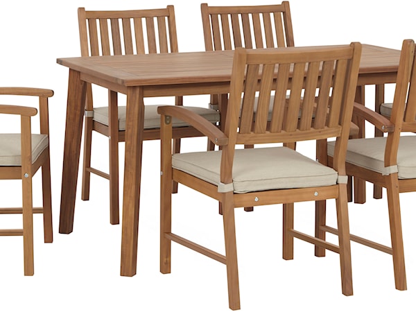 Outdoor Dining Table w/ 6 Chairs