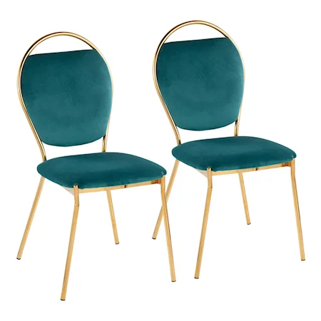 Contemporary Glam Keyhole Dining Chair - Set of 2