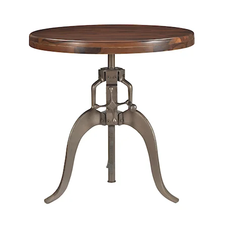 Industrial Round Adjustable Pub Table