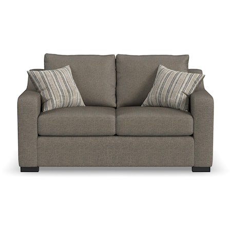 Casual Loveseat with Sloped Arms