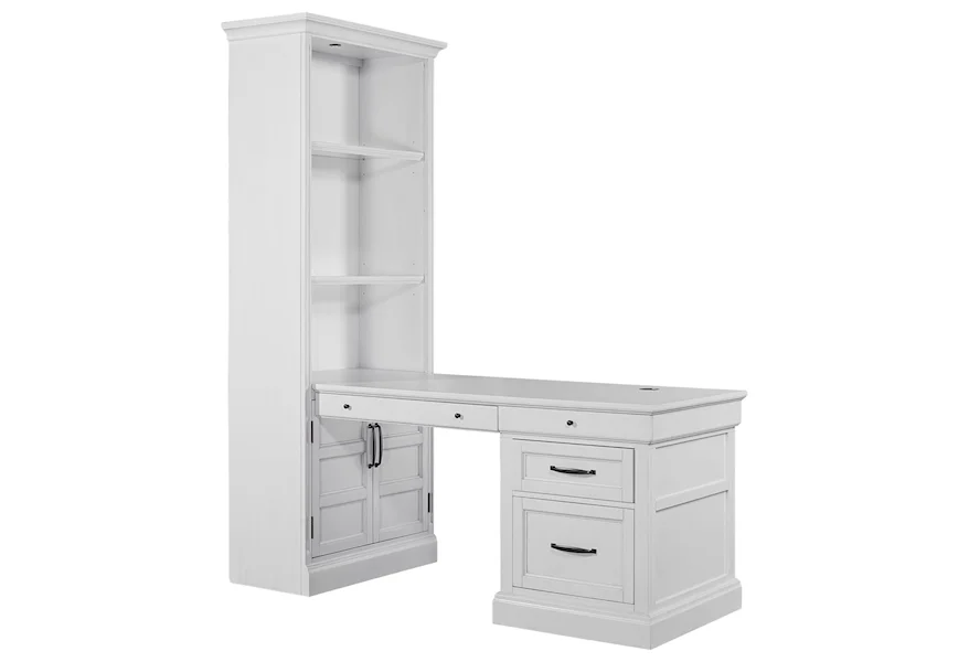 Shoreham Bookcase with Peninsula Desk by Parker House at Sheely's Furniture & Appliance