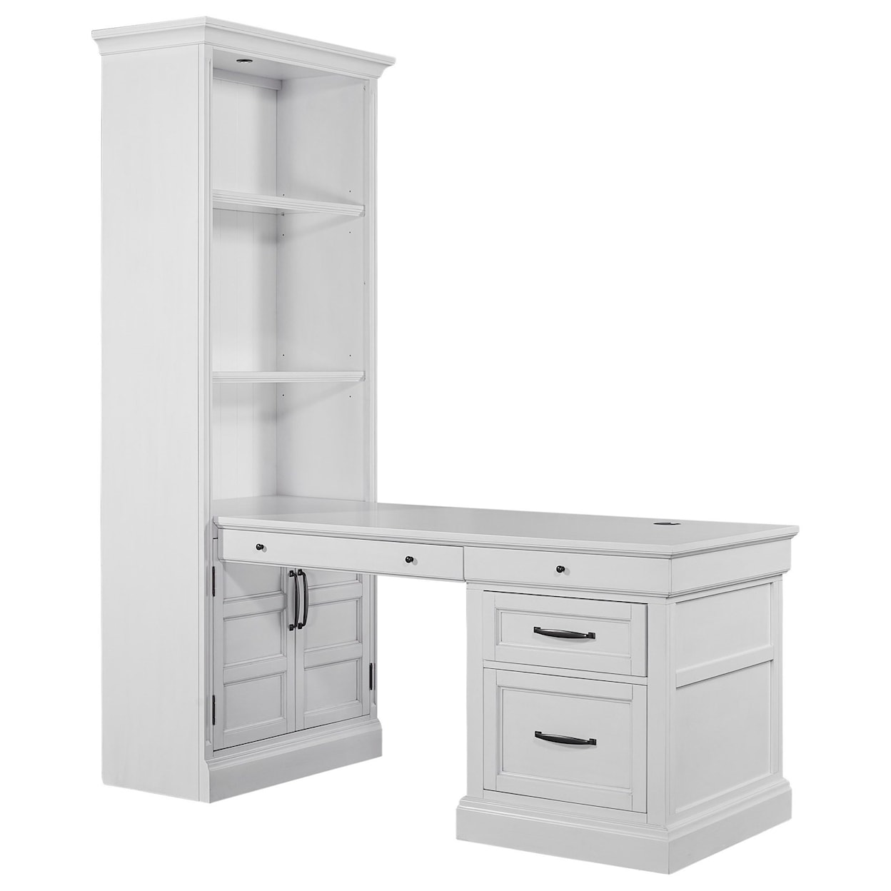 Paramount Furniture Shoreham Bookcase with Peninsula Desk