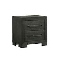 Modern 2-Drawer Nightstand In Black