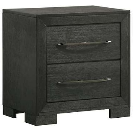 2-Drawer Nightstand In Black