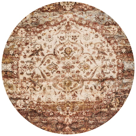 1&apos;6&quot; x 1&apos;6&quot;  Rust / Ivory Rug