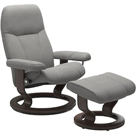 Large Reclining Chair with Classic Base