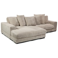 Contemporary Cappuccino Sectional with Flip-Style Chaise