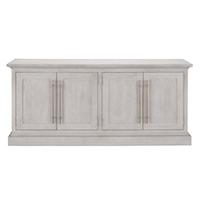 Transitional 4-Door Entertainment Console with Adjustable Shelves